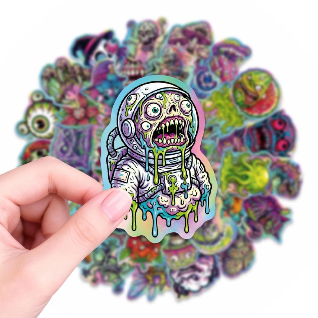 50pcs Cool Pop Gothic Horror Zombie Skull Stickers Decals Fridge Laptop Motorcycle Skateboard Phone Bike Waterproof Sticker Toys