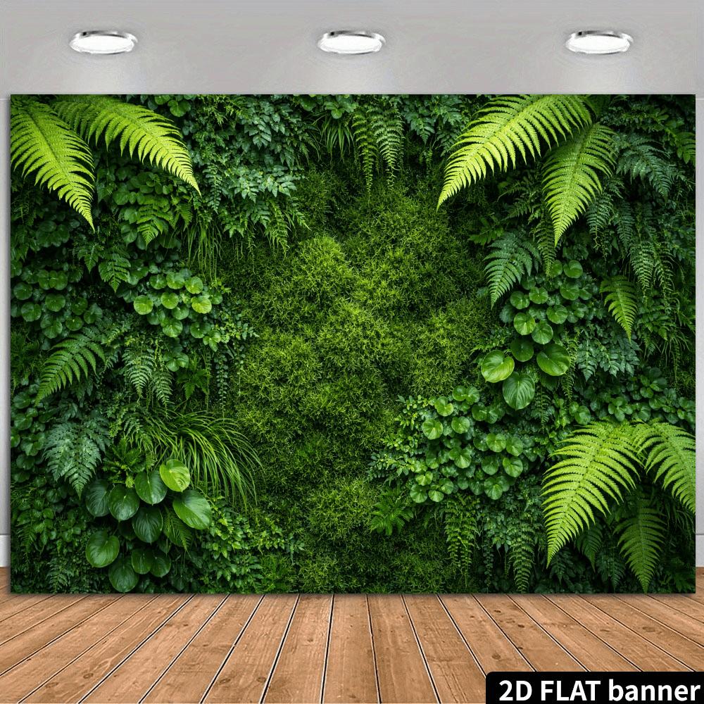 Ткань для фона с тематикой зеленого растения на 2D-плоскости - Эклектичная и свежая сцена, Декорация интерьера и экстерьера, Тема природы