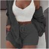 Women's Winter Plush Home Clothes Casual 2-Piece Pajamas Long-Sleeved Shorts Sports Suit for Women