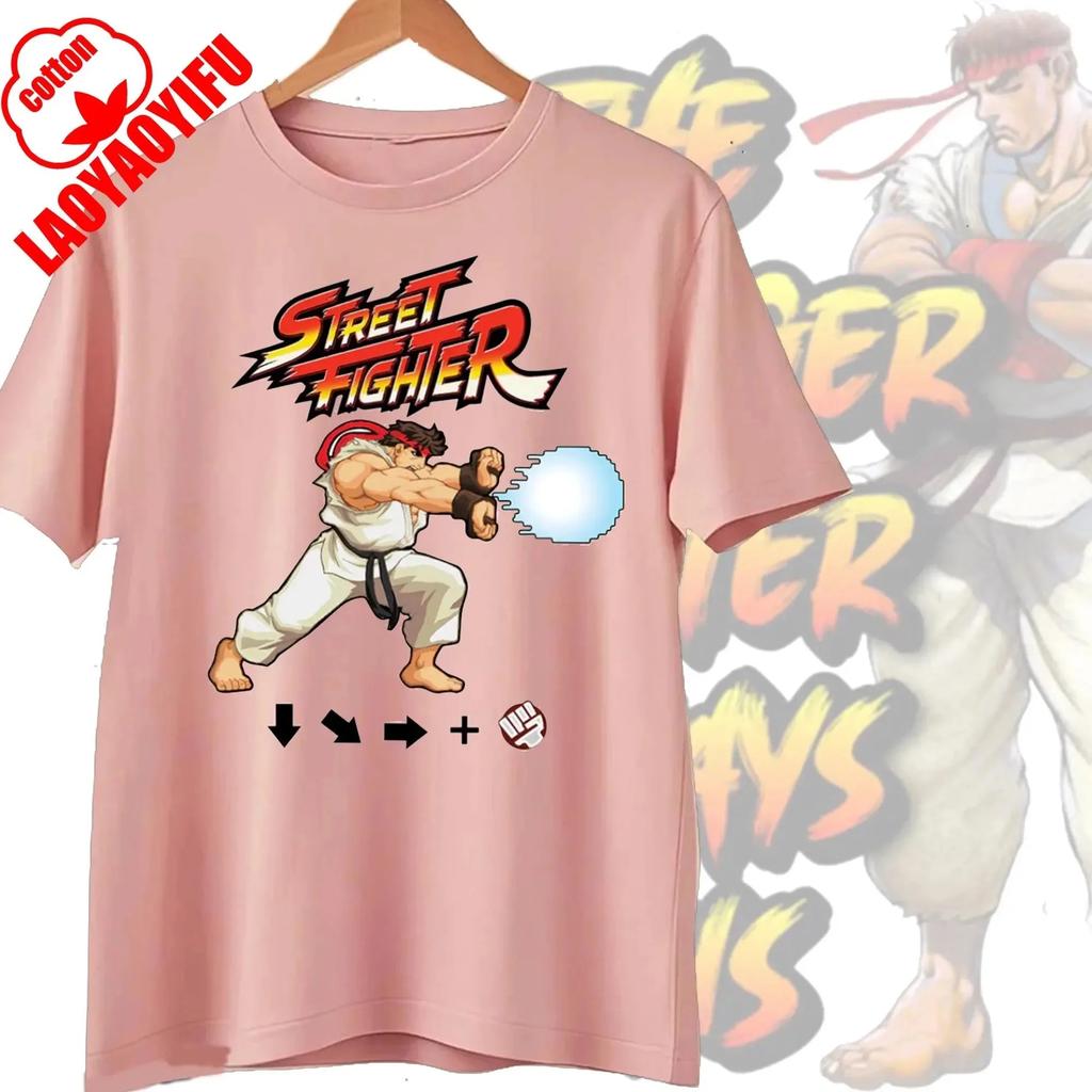 Новинка Street Fighter Выберите Классический Винтажный Базовый Футболка с Коротким Рукавом Футболки Модная Одежда для Парня Женщины Мужчины Уличная Одежда