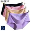 3pcs/Lot Cool Silk Smooth Seamless Panties For Women New Plus Size Sets Briefs Girls Sexy Lingere