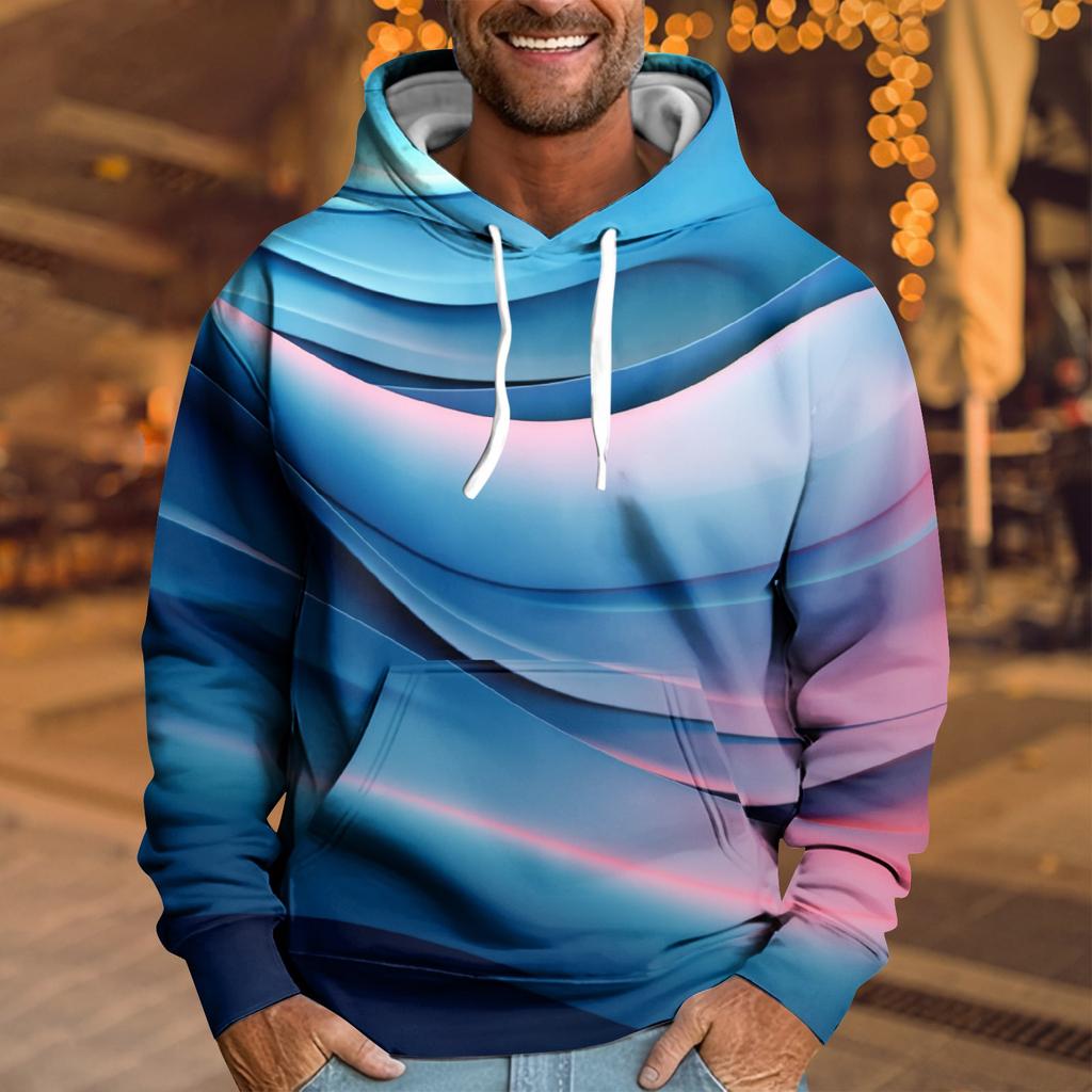 Men's Loose Printed Hooded Sweatshirt Men's Casual Fashion Sports Sweatshirt