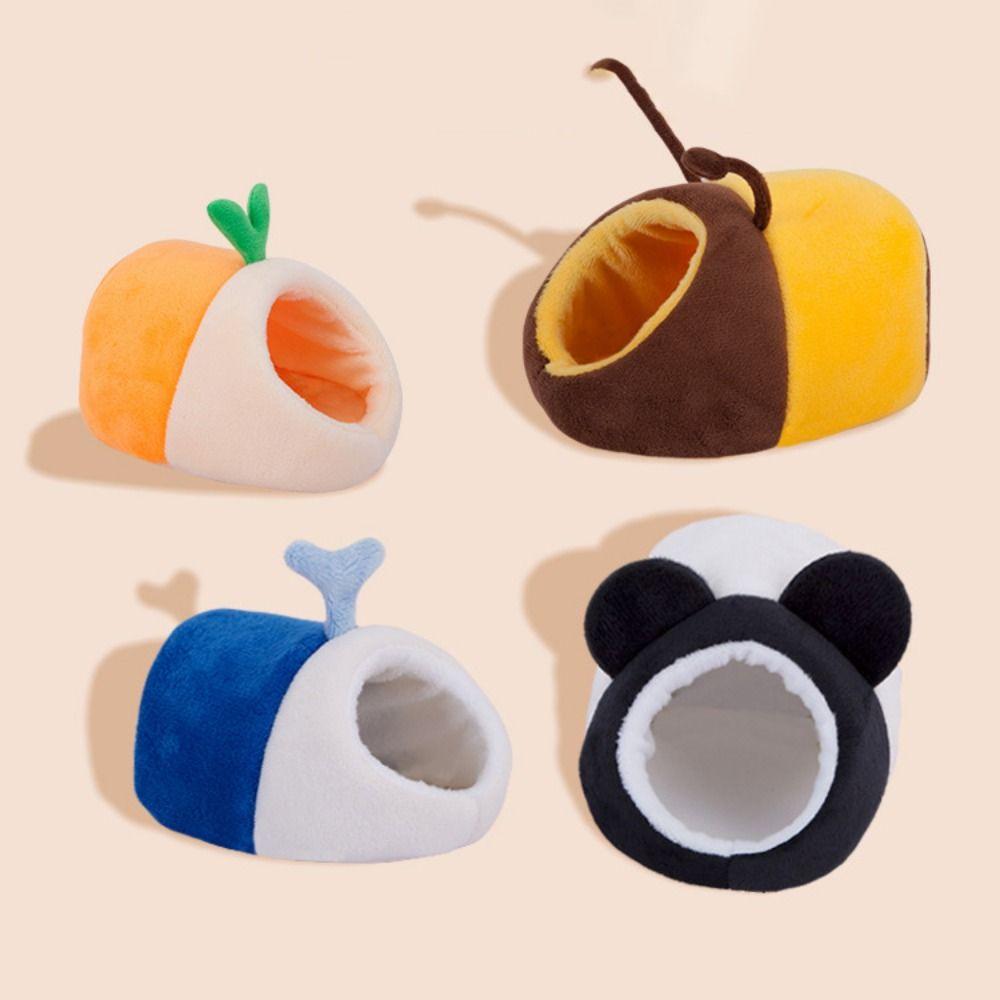 Мультяшный хомяк Хлопковый домик Утолщенная мягкая кровать для крысы Удобная палатка-кровать для морской свинки в форме медведя/панды/пчелы для зимы