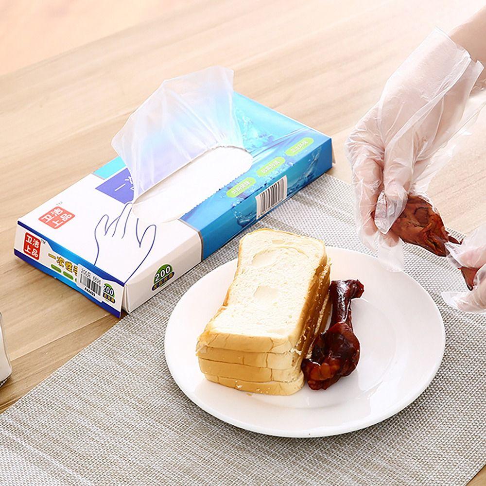 100Pcs/box Thickened TPE Cleaning Gloves Transparent Latex Free Gloves For Household Market