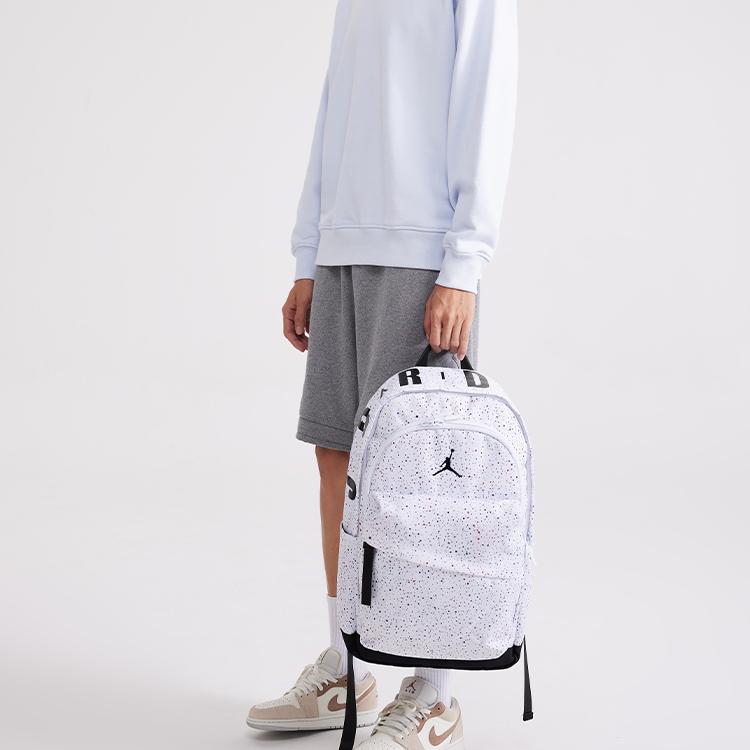 Jordan Student Casual Polyester Backpack Large Unisex Backpacks White Starry-Sky JD2133032GS-008