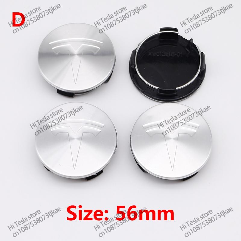 ahsgp6 56mm 4 Piece Wheel Tire Center Cap Logo for Tesla Original Hub Caps Model3 Model Y Model S X High Quality Auto Accessories