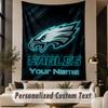 Custom Text Tapestry Philadelphia Eagles Print Wall Tapestry Indoor Living Room Wall Decor