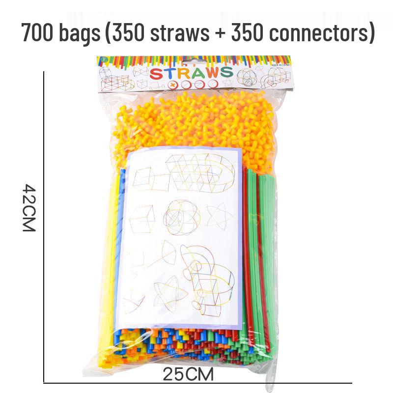 Детские 4D сцепляющиеся соломинки-конструктор для сборки в детском саду