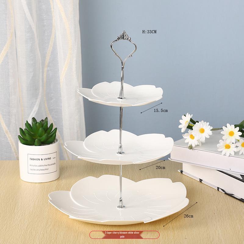 Трехъярусная подставка для торта к европейскому полуденному чаю - креативный многослойный пластиковый поднос для десертов и фруктовая тарелка