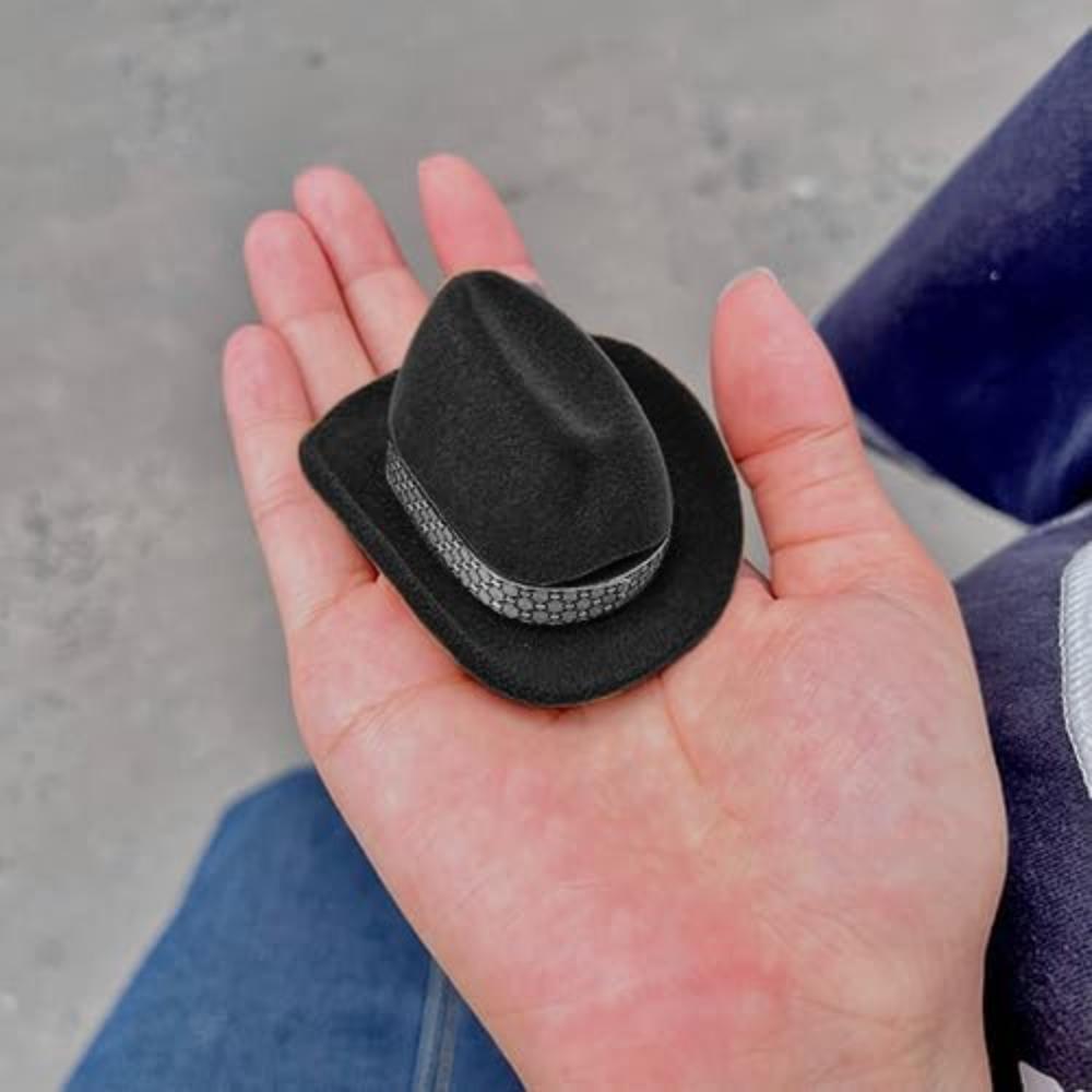 Ковбойская шляпа Ковбойская шляпа Шкатулка для драгоценностей Бархатная Западная Свадебный декор Шкатулка для драгоценностей Западная Свадебное кольцо