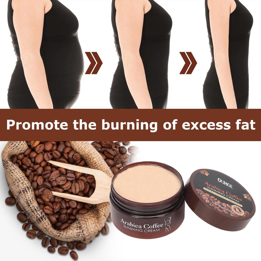 OUHOE Кофейный крем для похудения 120 мл Подтягивающий абдоминальный бальзам для похудения Крем для сжигания жира Быстрая потеря веса Крем для похудения и формирования тела