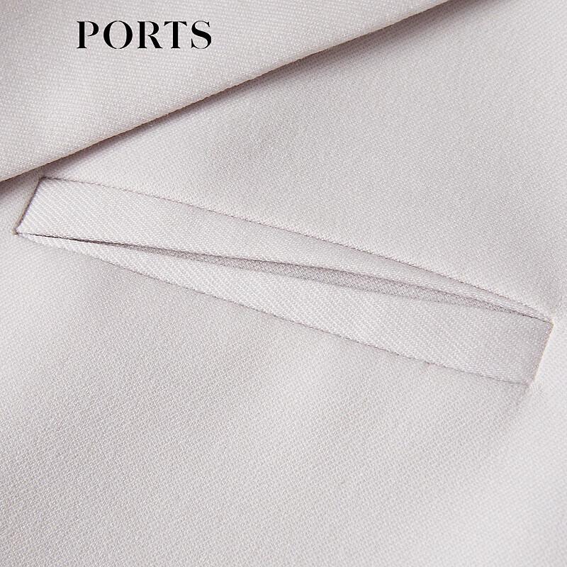 PORTS Women's Oatmeal Line-Detail Blazer