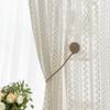 Retro Romantic White Lace Embroidered Mesh Knitted Chiffon Curtain - Top Pole Through Living Room Decoration Partition Curtain, Bedroom Window