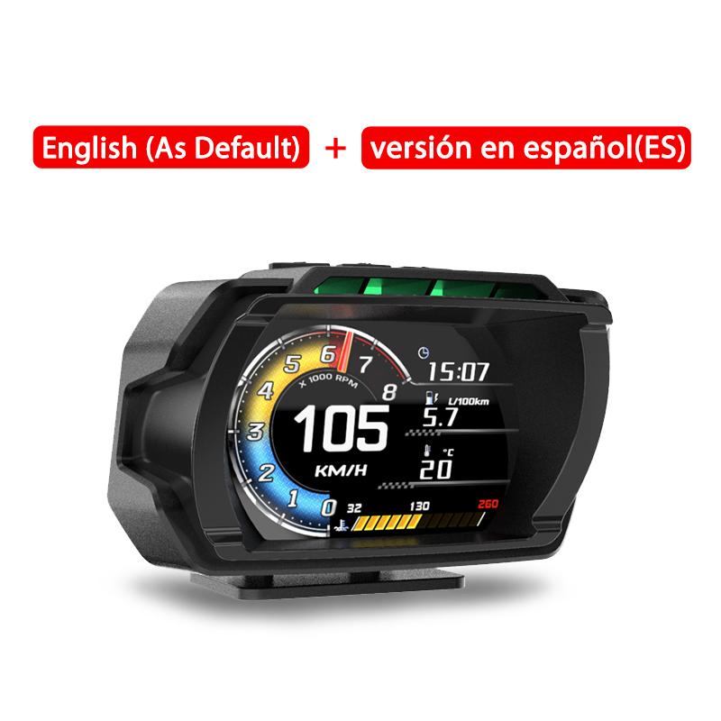 Vjoycar V80 2024 Новейший бортовой проектор на лобовое стекло OBD2 HUD Общий пробег автомобиля Турбонаддув Сигнализация температуры воды и масла. RPM