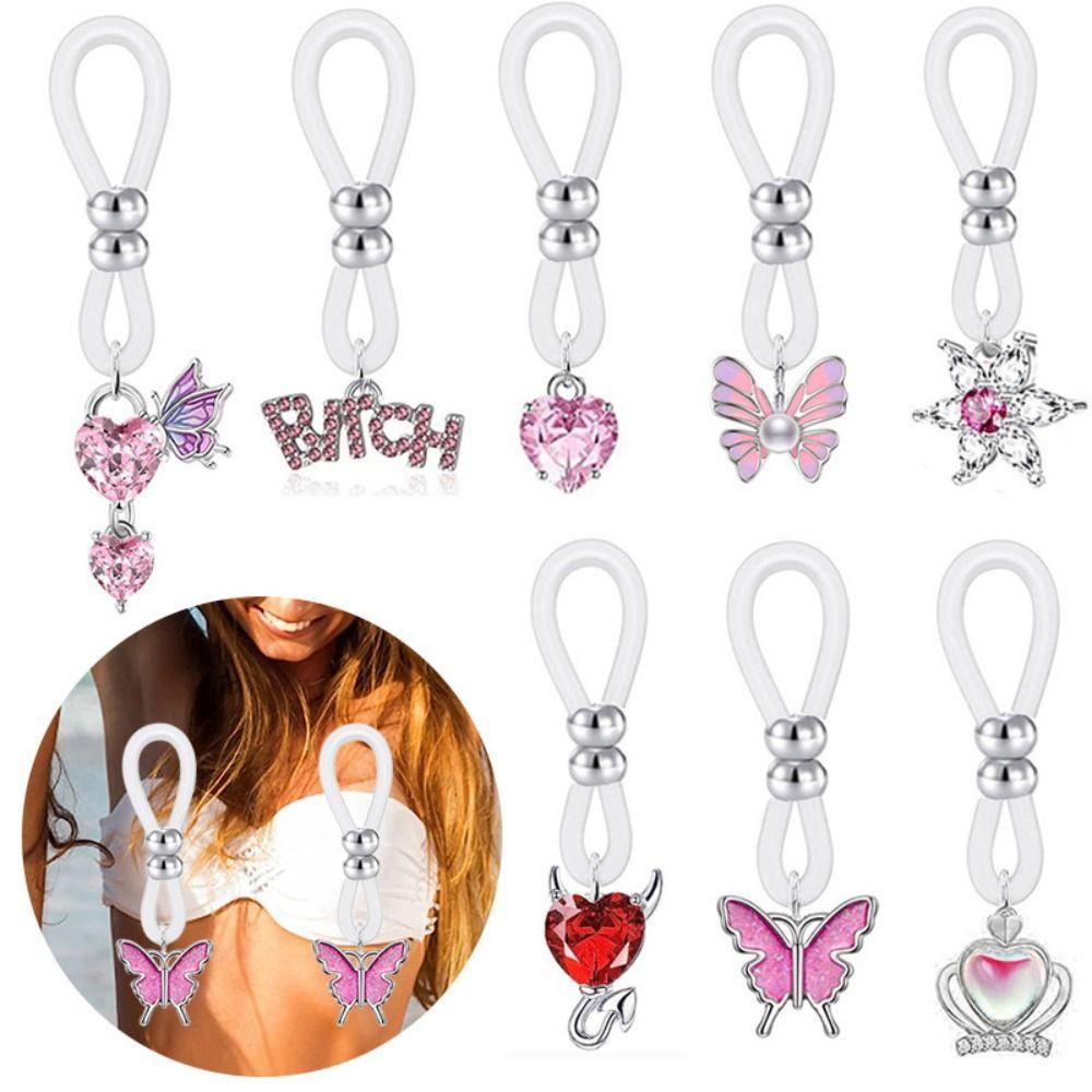 Искусственный сосок Поддельный пирсинг сосков Непирсинг Украшения для тела Новое поддельное кольцо для сосков