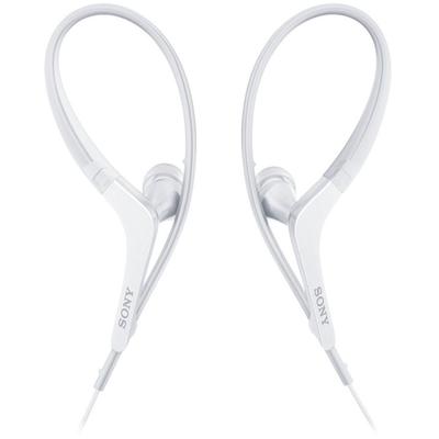 Sony с пультом и белыми наушниками MDR-AS410AP Водостойкие/Готовые к спорту, Микрофон, (MDR-AS410AP W)