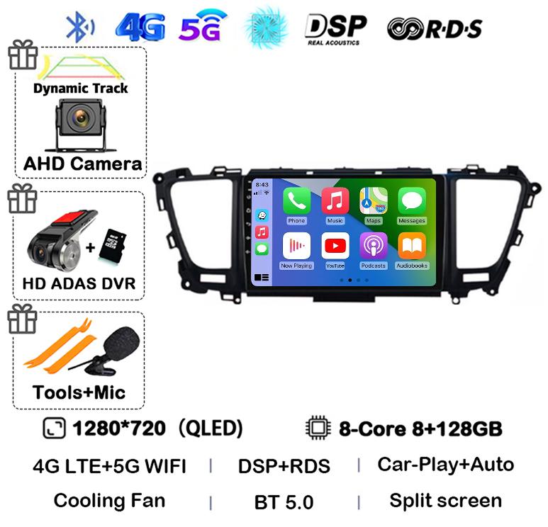 Автомагнитола Android 14 Carplay Auto для Kia Carnival YP Sedona 2014 2015 2016 2017 2018-2020 4G WIFI Мультимедийный плеер GPS Стерео