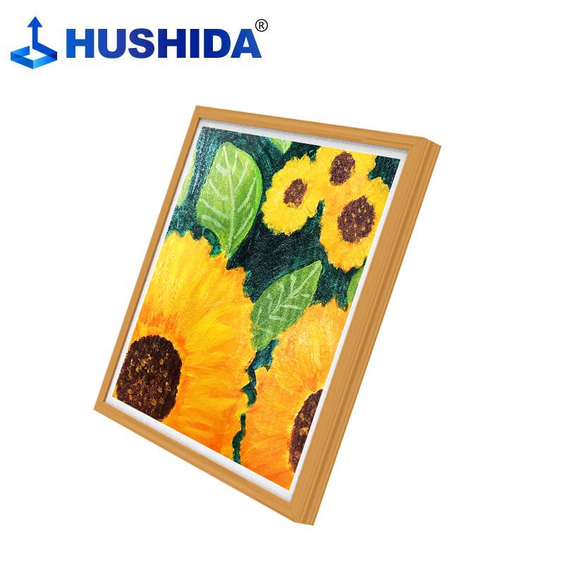 HUSHIDA 33-inch Square Digital Advertising Display with Wooden Frame CN plug (adapter included)