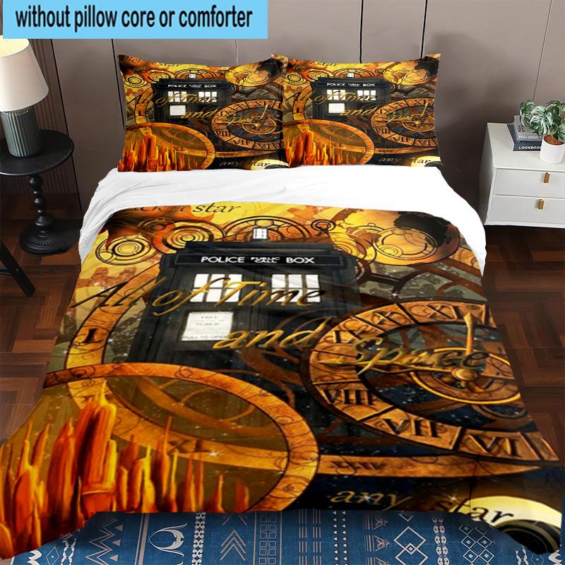 3PCS telephone booth 3pcs Bedding,Including 3PCS Duvet Cover And 2pcs Pillowcases Perfect for Christmas,Ideal for Bedroom, Dormitory