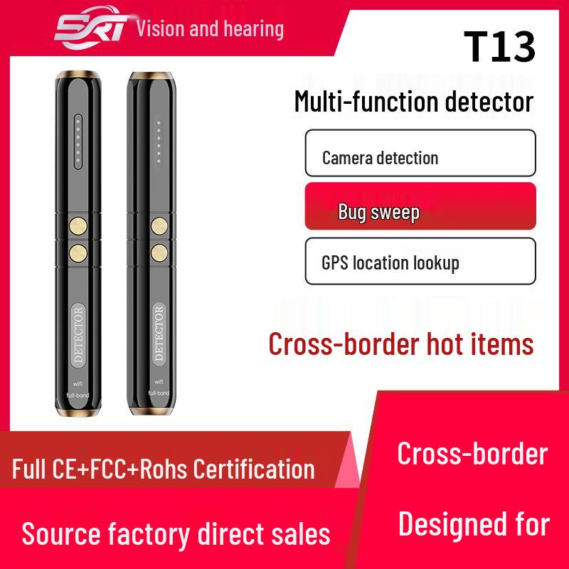 T13 Infrared Anti-Spy Detector: Wireless Signal, Anti-Tracking, Anti-Eavesdropping, Hidden Camera & GPS Scanner
