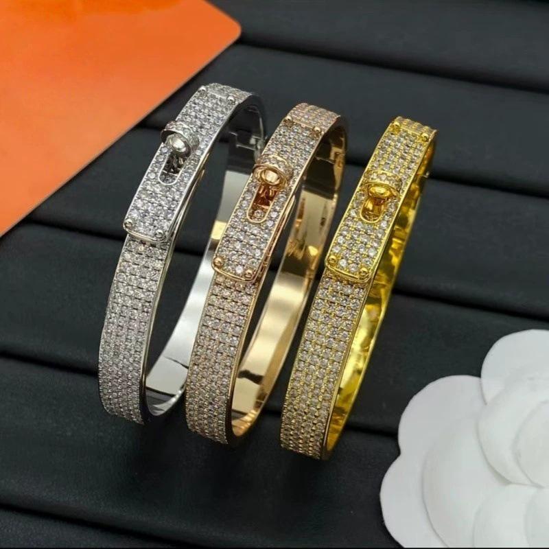 Женский браслет Kelly Pig Nose Полностью Алмазный - V Золото Розовое Золото, Легкая Роскошь Мода