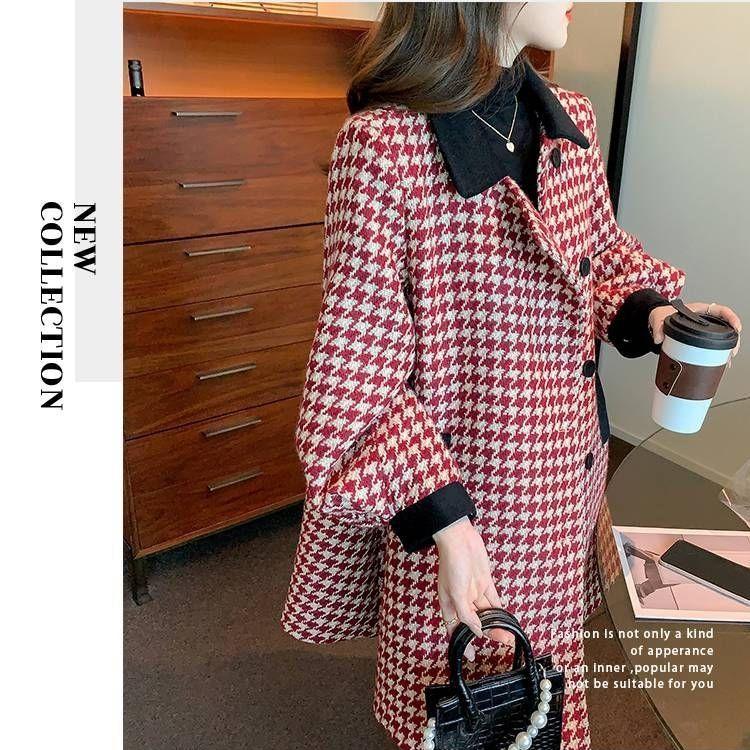 Elegant and Warm Woolen Coat for Women with Belt Design