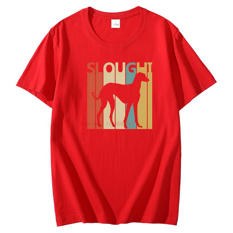 Vintage Sloughi Dog Funny Graphic T Shirts Cotton Short Sleeve Tshirts Unisex Summer New Shirts And Tshirts Print T Shirt