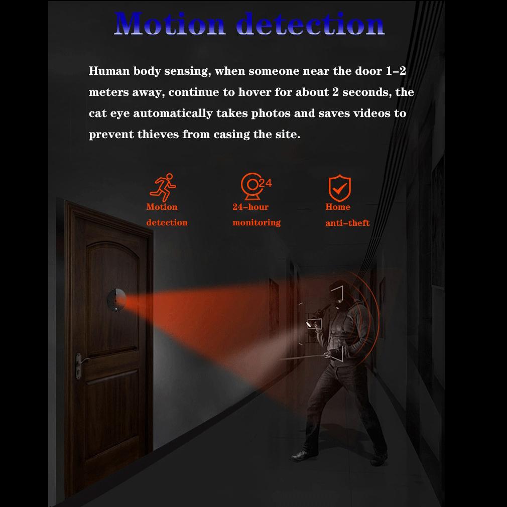 Умный дом Tuya WiFi глазок дверной звонок S52 маленькая камера 1080P 4,3 дюйма PIR обнаружение движения цифровой дверной просмотрщик односторонний разговор