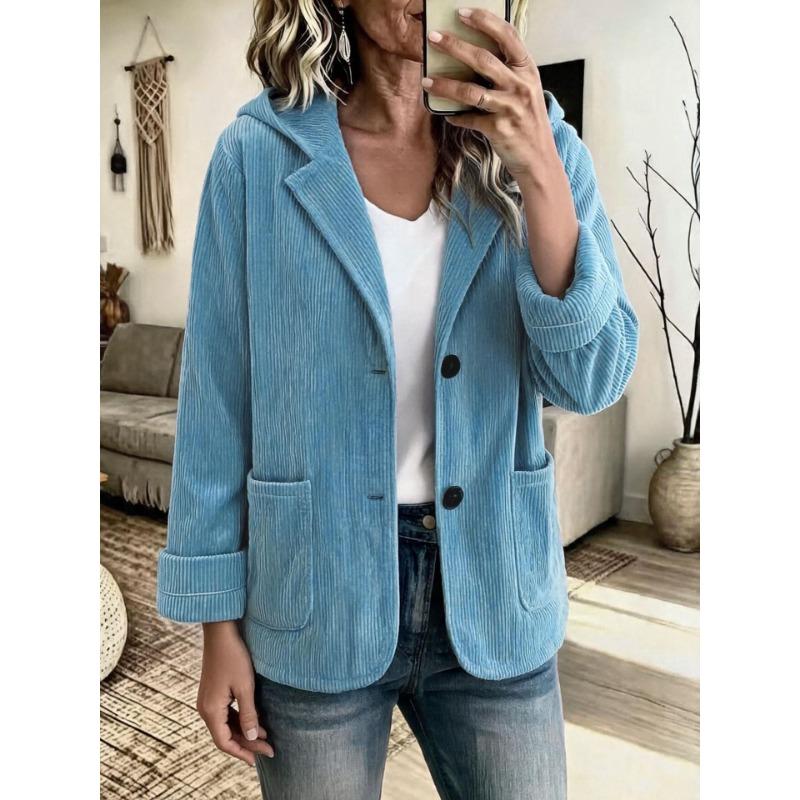 Short Women S Corduroy Hooded Casual Jacket For Autumn Winter