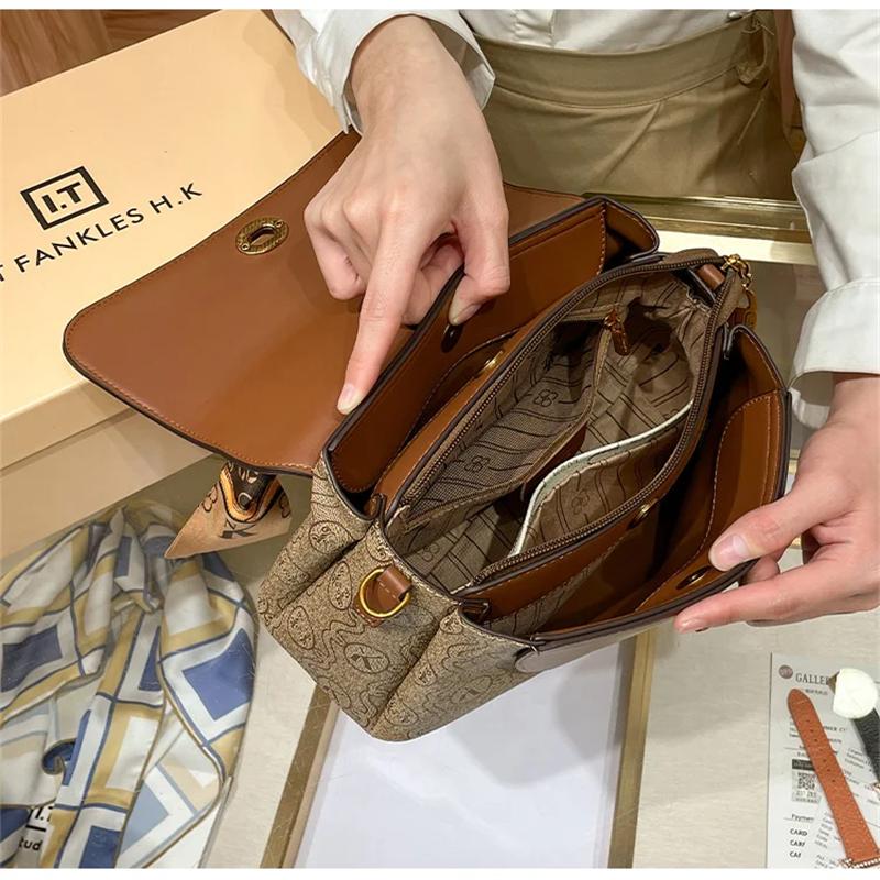 Женская сумка 2025 года, новая брендовая сумка из натуральной кожи, дизайнерская сумка высокого качества в стиле ретро с одним плечом, косая крестообразная сумка-подушка