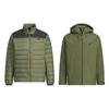 Adidas Ветрозащитная водонепроницаемая куртка-пуховик с капюшоном и логотипом, унисекс, оливково-зеленая JM9136