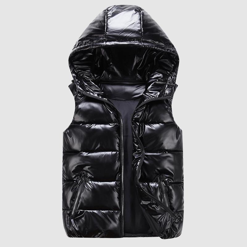 Autumn Winter Clothing Hoodies Men's Sleeveless Jacket Reflective Silver Colorful Down Jacket Casual Hooded Coat Vest For Men Vest Clothing