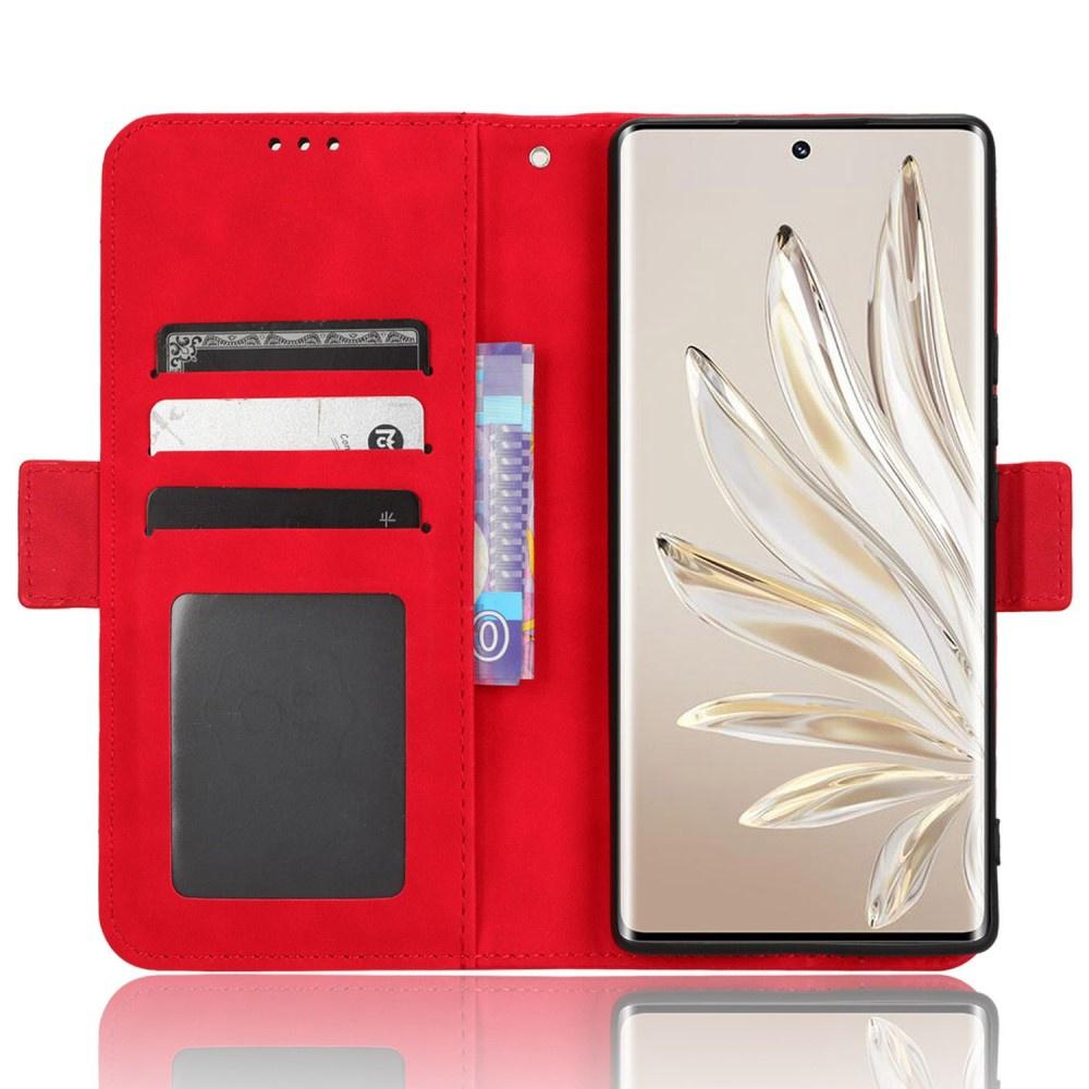 Honor 70 5G Flip Case, Card Slot, Red
