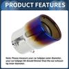 INFINAUTO Roll Edge Exhaust Outlet Rear 2.8" Inlet 3.5" Outlet 4.8" Long Car Tail Pipe Stainless Steel Burnt Blue Bolt-On
