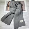 Knitted wool scarf for women, winter 2024, high-end, versatile, short, solid color, warm, and in a preppy style