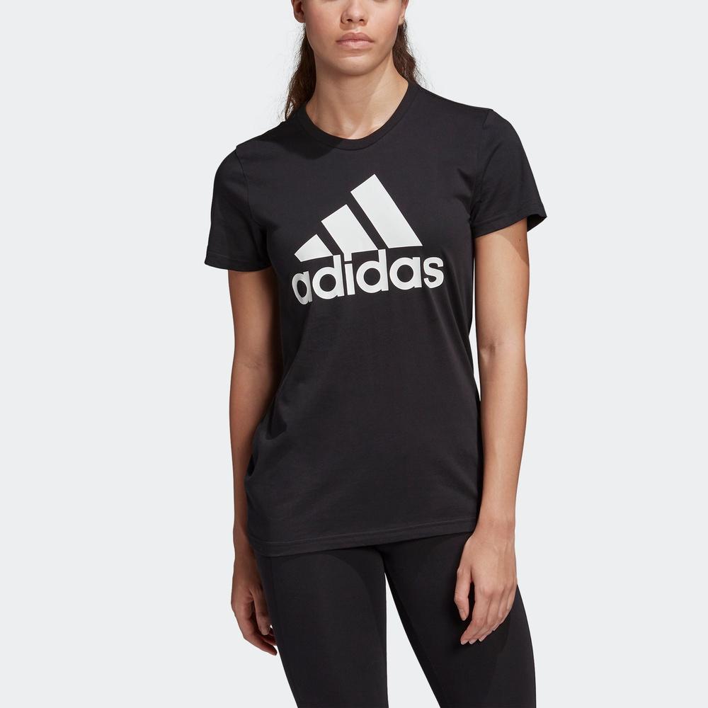 adidas Футболка с логотипом Badge Of Sport, повседневная, спортивная, с круглым вырезом и коротким рукавом, женские топы, черная FQ3237