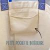 Sac shopping - PLANETEE - Salim Panda Grain - Bleu - Coton - Grand 40 x 45 cm