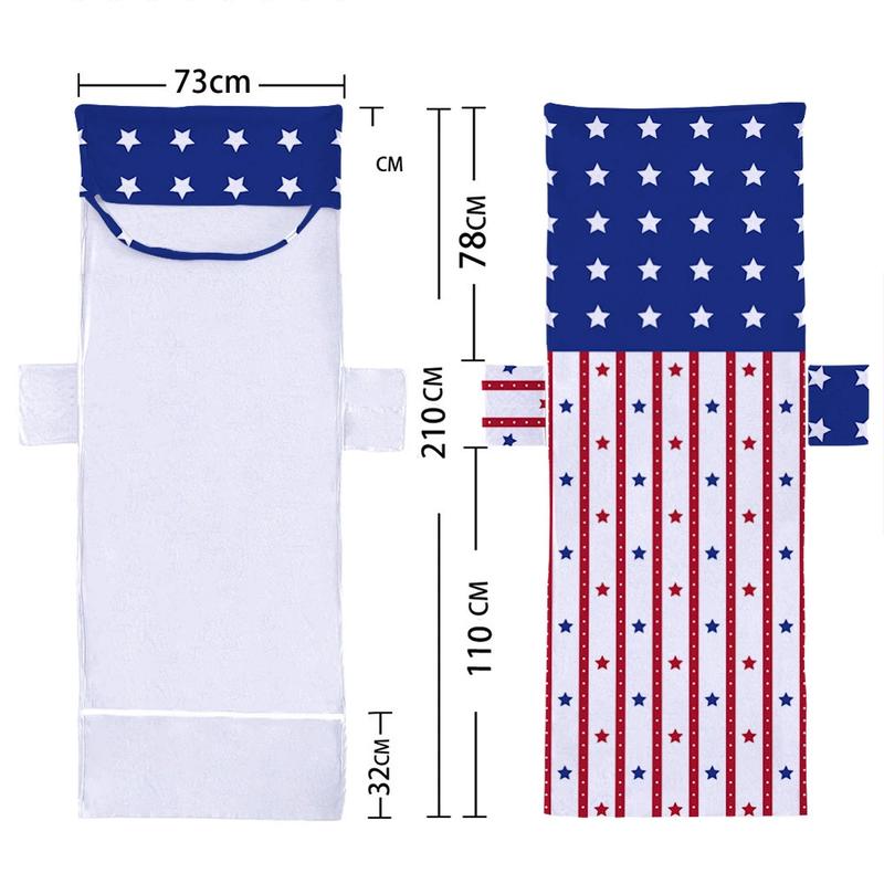 Independence Day American Flag Beach Chair Cover Towel, Patriotic Stars Stripes Print Microfiber Sun Lounger Towel