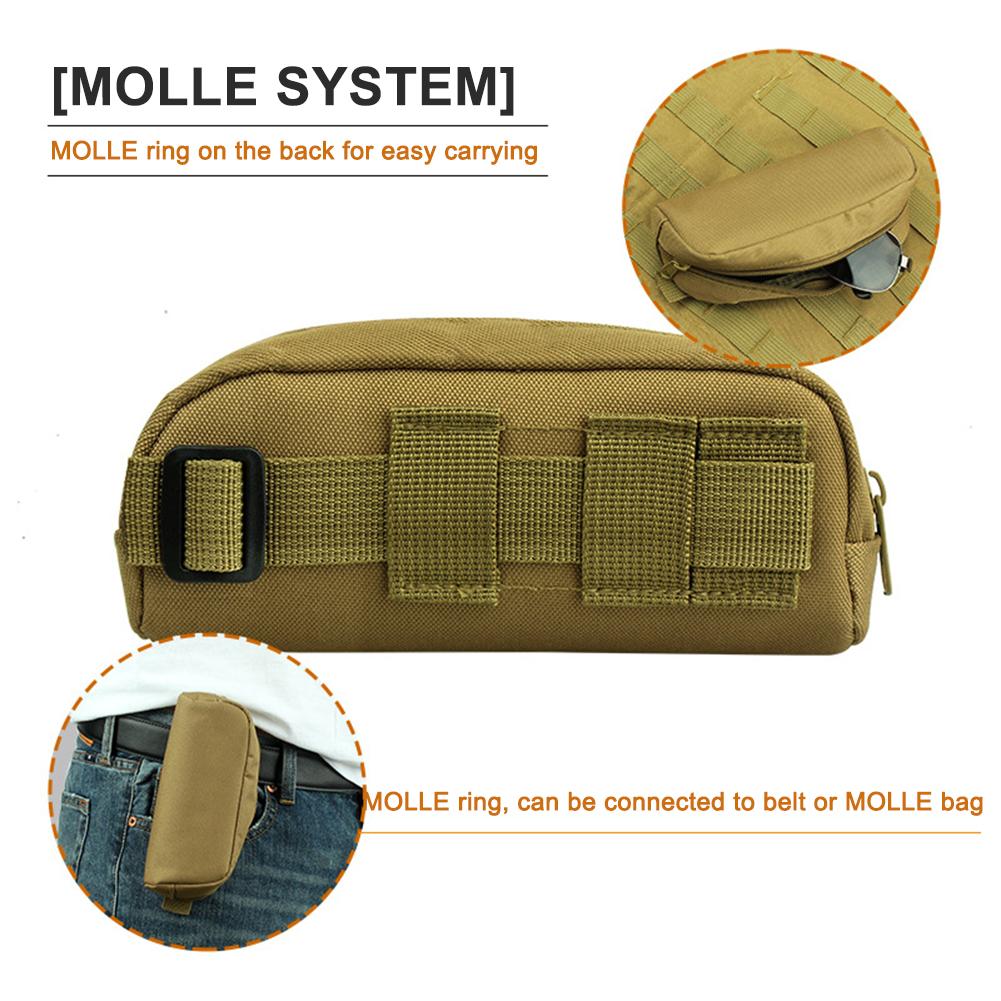Outdoor Hunting Sunglasses Case Waist Hanging Molle Pouch Scratch-proof Goggles Storage Box 600D Nylon Eyewear Bags
