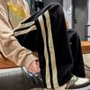 Men Pants Drawstring Elastic Waist Wide Leg Striped Retro Solid Color High Street Full Length Loose Soft Breathable Men Sweatpants Trousers