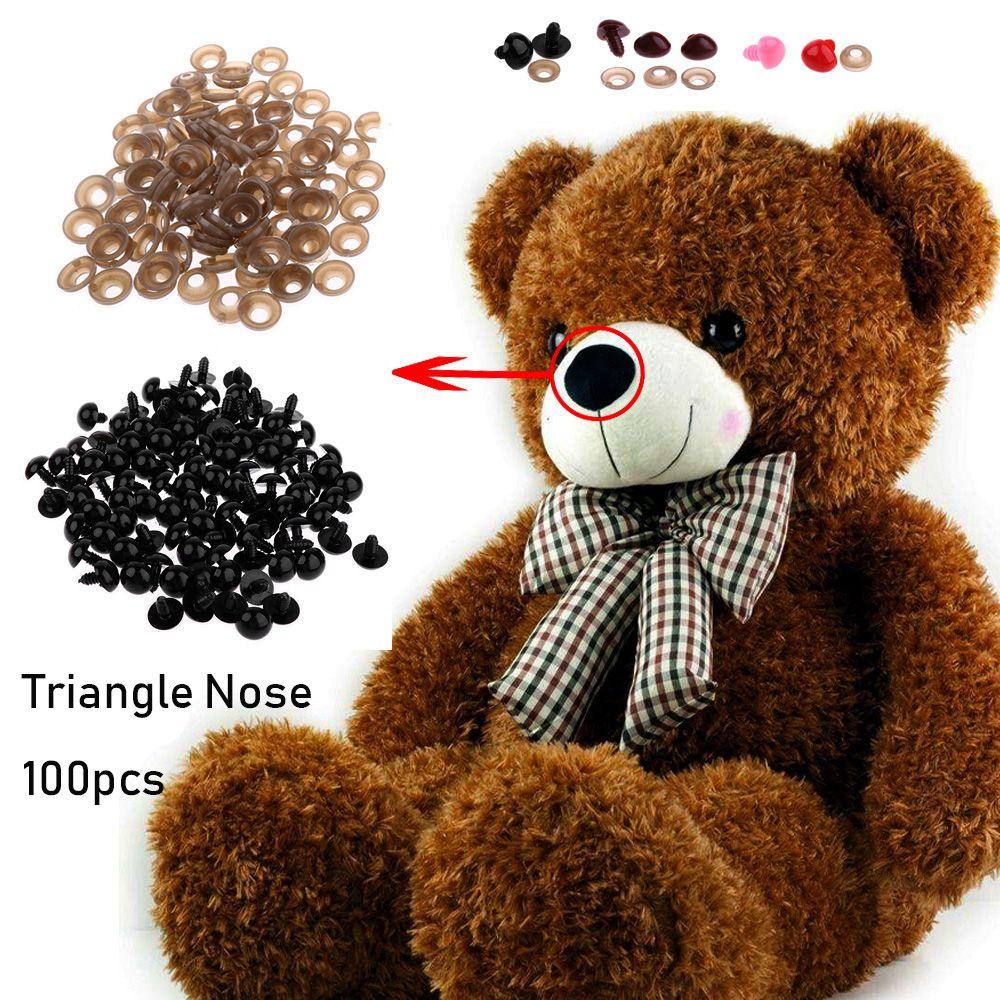100pcs Plastic Toys Bear Buttons Dolls Accessories Doll Noses Safety Parts Triangle Nose