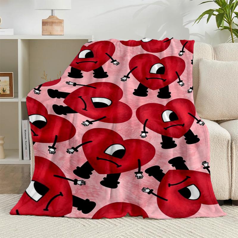 1PC Bad Bunny Collage Flannel Blanket Gift, Suitable for Both Men And Women, Soft Ideal for Beds And Sofa, Birthday Or Christmas Gift
