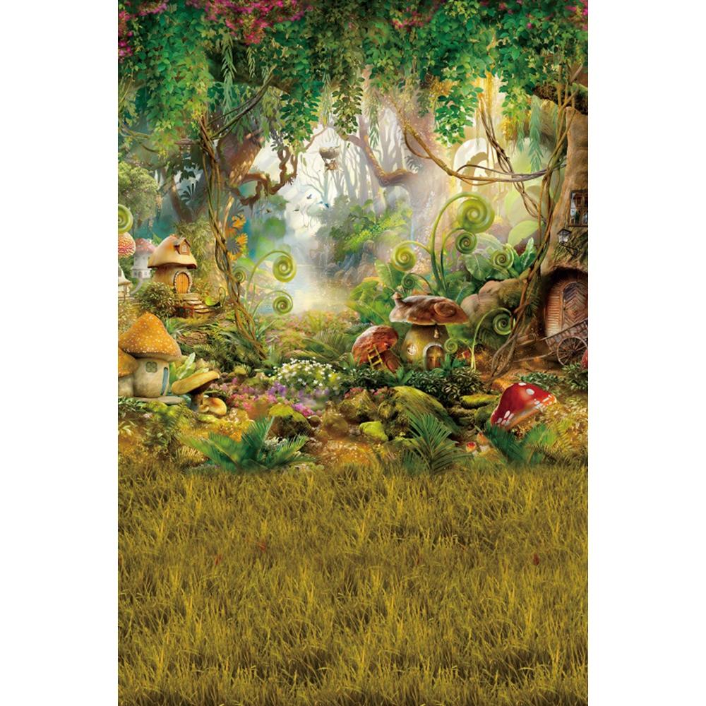Spring Natural Scenery Forest Photography Backdrop Tropical Jungle Green Forest Tree Adventure Baby Portrait Photo Background