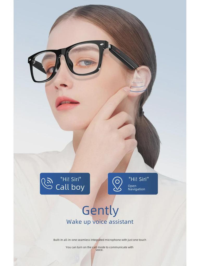 E13 Bluetooth Smart Glasses: Anti-Blue Light, Polarized, Semi-Open Sunglasses with Interchangeable Lenses for Calls & Music
