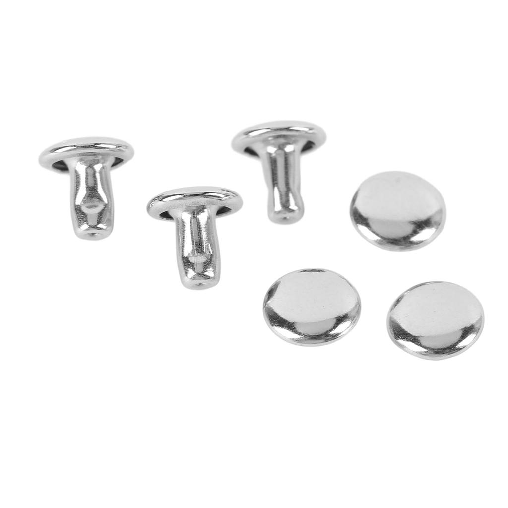 500 комплектов заклепок с двойной крышкой 6x6 мм из нержавеющей стали для изделий из кожи и одежды