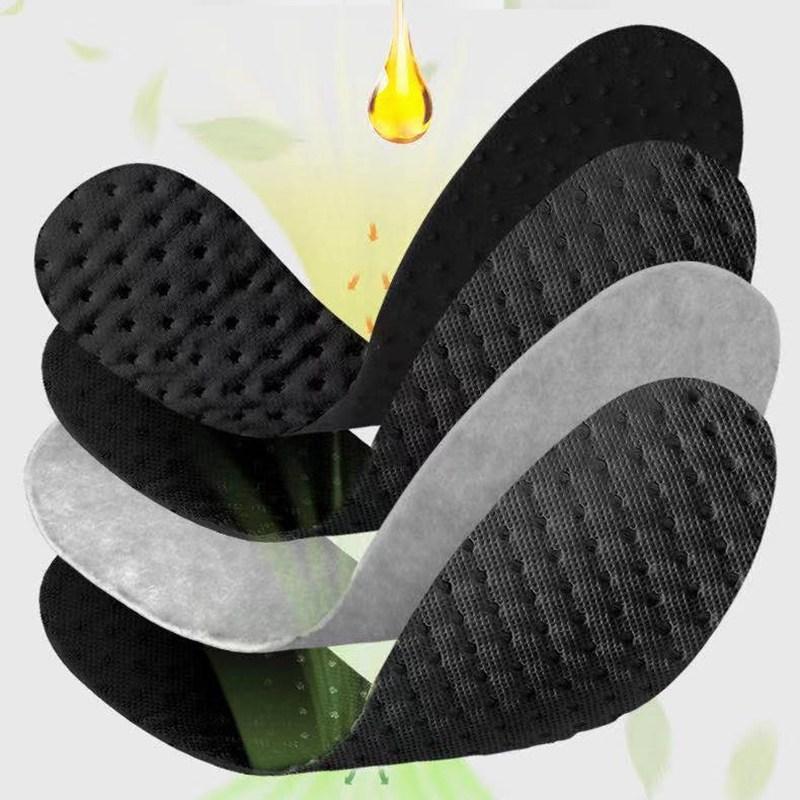 5 Pairs Bamboo Charcoal Antibacterial Insoles for Shoes Plant Deodorant Running Sports Insole Feet Thickened Shock Absorbing Shoe Sole