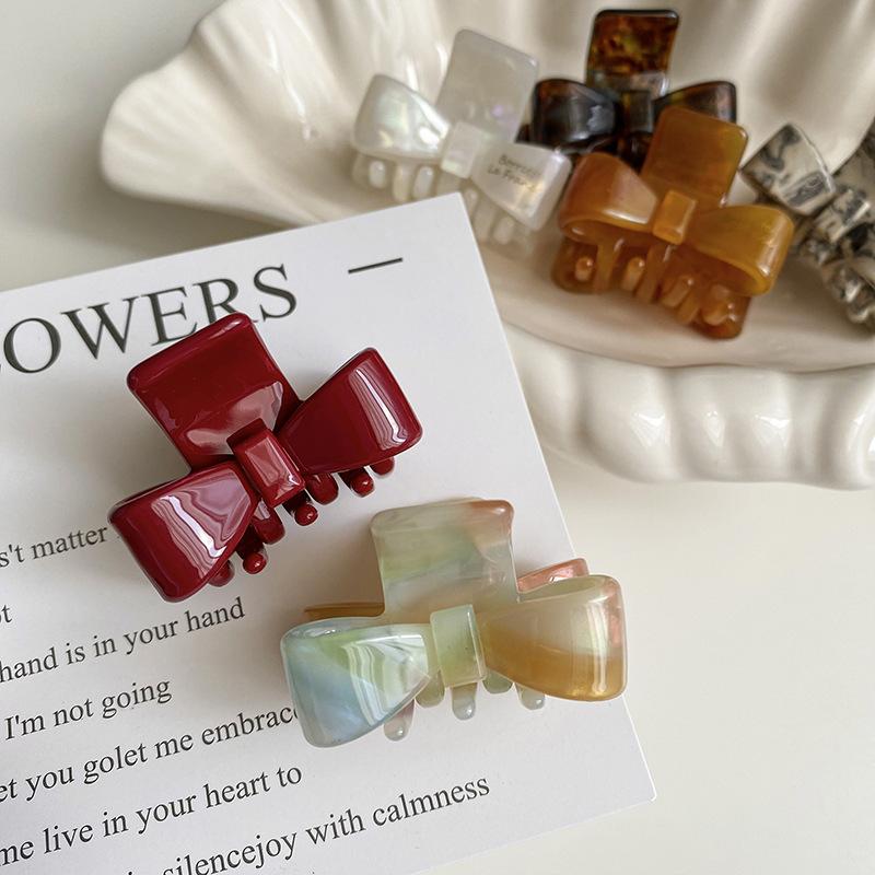 Новые ретро ацетатные маленькие заколки для волос для женщин, изысканные банты, заколки для волос, боковые заколки для волос для девочек, аксессуары для волос, корейские заколки для волос