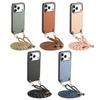 Кошелек-чехол через плечо с волокнистым узором для iPhone 17 Pro Max 16 Plus 15 14 13 12 16E Сумка с длинным ремешком Наплечный ремень Задняя крышка