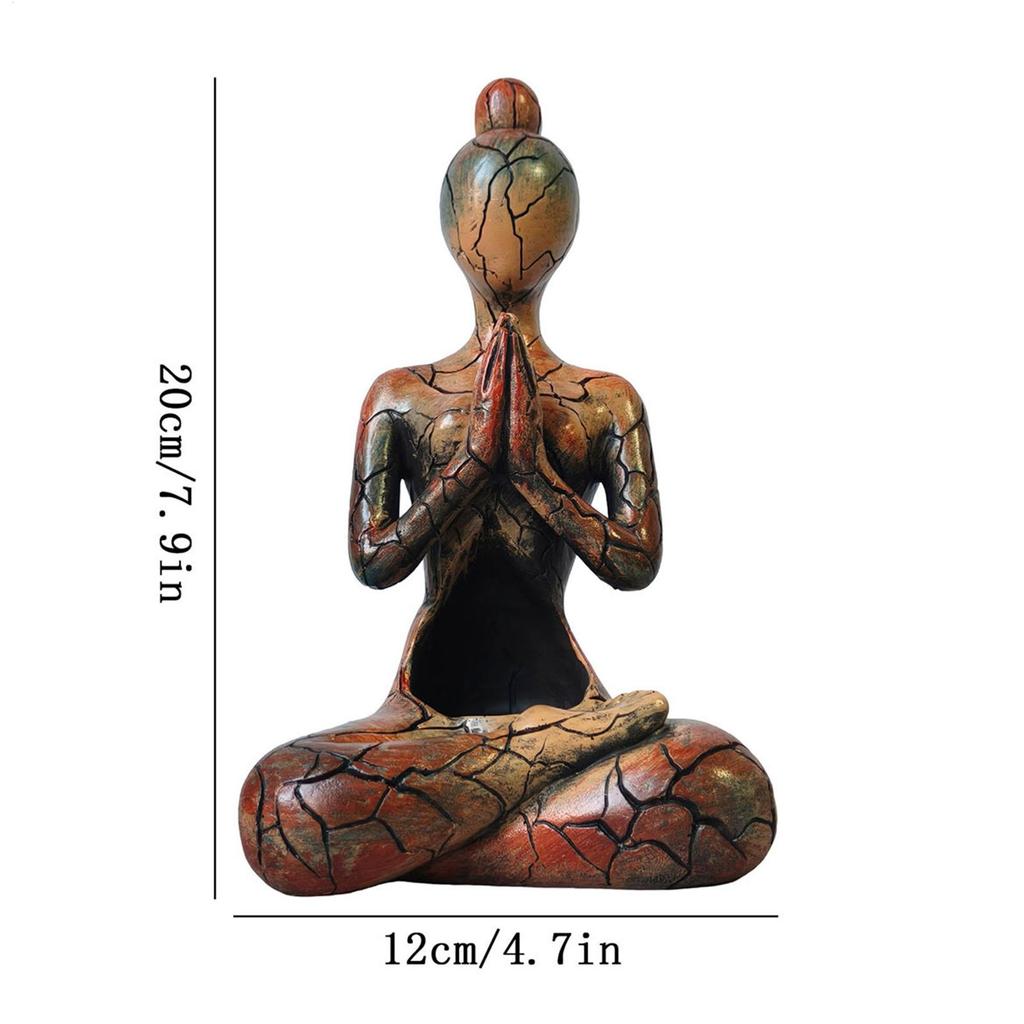Статуя для медитации Подсвечник Zen для медитации Скульптура Йоги из смолы Настольное украшение Для духовного искателя Осознанность
