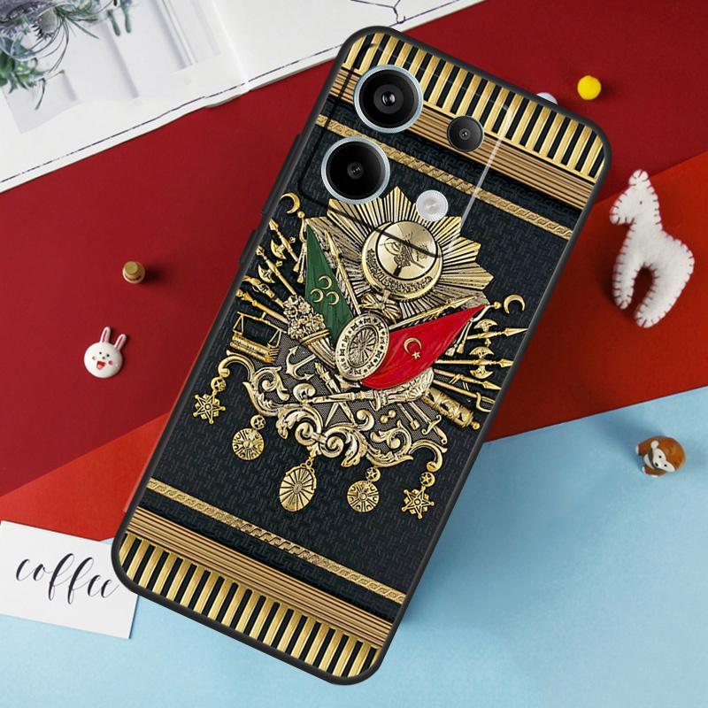 Чехол-кошелек с гербом Османской империи для Xiaomi Redmi Note 14 13 Pro 12 11 10 15 Pro Plus Redmi 15 10C 12C 13C 14C 15C